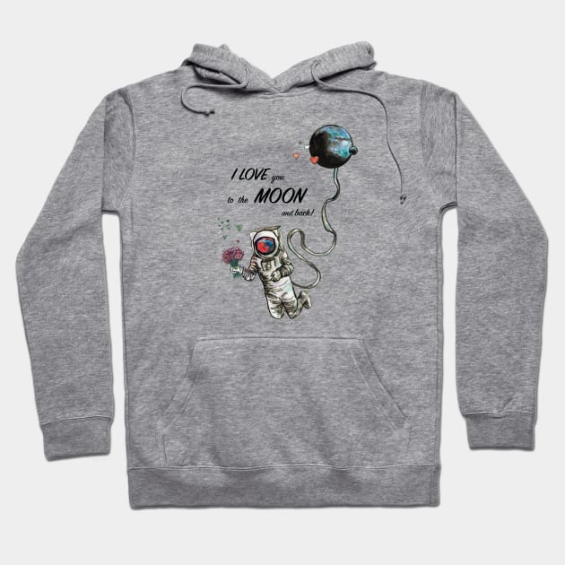 I love you to the Moon and Back. Hoodie by FanitsaArt